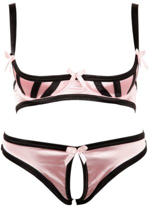 Set of rose satin with black details