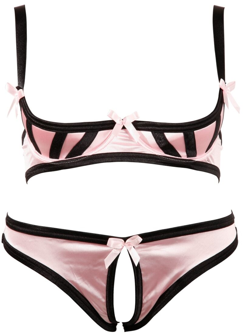 Set of rose satin with black details