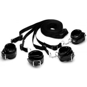 XR Brands - Bed Restraint Kit Bed Cuffs - Black