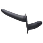 Power Pegger Double Strap-On Vibrator - Black