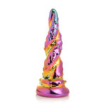 XR Brands - Enchanting Rainbow Glass Dildo - Yellow & Pink