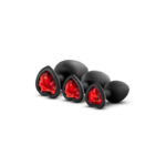 Blush - Luxe Bling Plugs Training Kit Black With Red Gems