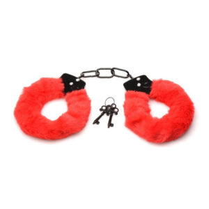 XR Brands - Cuffed in Fur Handcuffs - Red