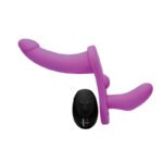 XR Brands - Double Vibrating Dildo with Harness - Purple