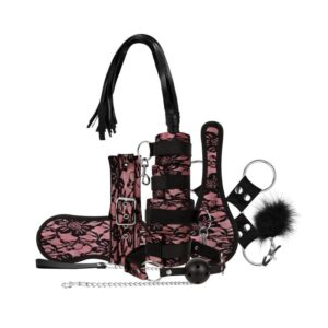 Bedroom Fantasies - Bound by Lace - 8 Piece SM Set - Pink