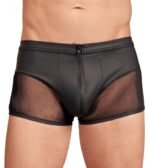 Leather Look Men's Zip Boxer - Black