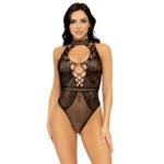 Fishnet Lace Bodysuit - Black