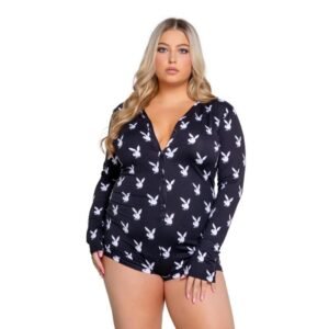 Playboy - Slumber Bunny Romper - Black