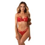 Obsessive - Matildea 2-Piece Crotchless Set - Red