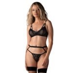 Obsessive - Euridia Lingerie Set 3-pcs - Black