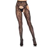 Leg Avenue - Bloom Net Suspender Tights - Black