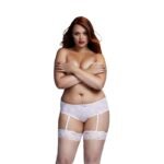 Baci Lingerie - ROSE Open Crotch Boyshort Panty - White XL