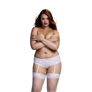 Baci Lingerie - ROSE Open Crotch Boyshort Panty - White XL