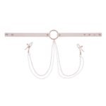 Sportsheets - S&M Peaches â€˜n CreaMe Collar with Nipple Clamps - Cream
