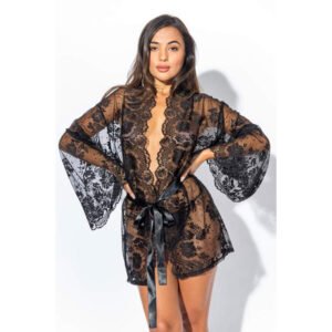 Christine - Lace Kimono Graceful - Black