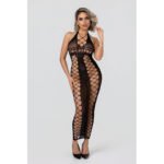 Christine - Midnight Fishnet Cut-Out Dress