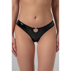 Christine - Open Crotch Thong Dark Desire - black