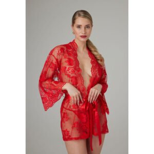 Christine - Lace Kimono Graceful - Red