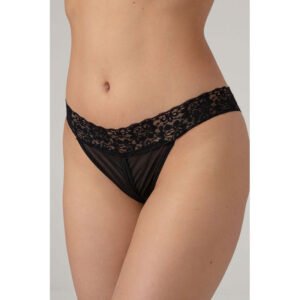 Christine - Crotchless Thong - Black